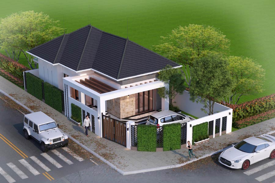 Mẫu nhà mái nhật 1 tầng 2 phòng ngủ