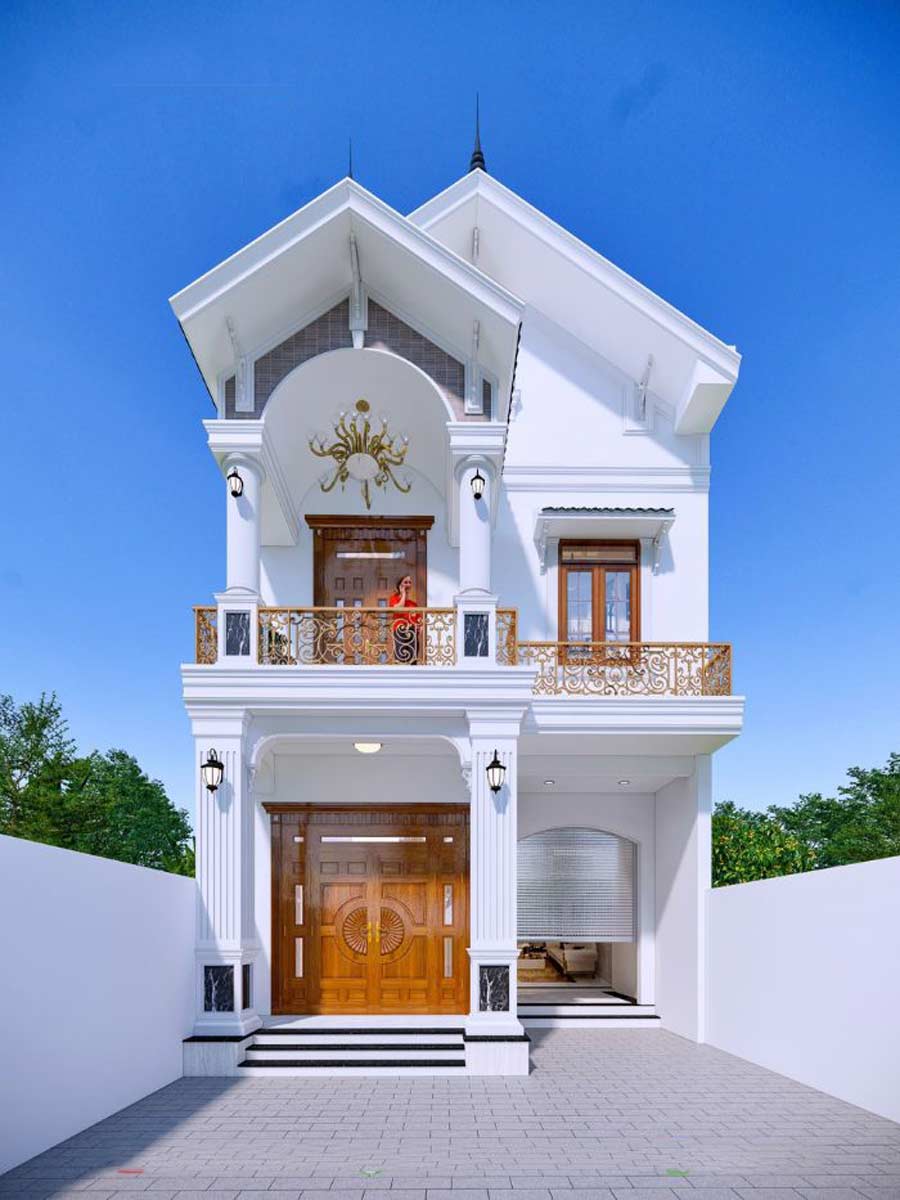 Thiết kế mẫu nhà mái thái 2 tầng 500 triệu chữ L