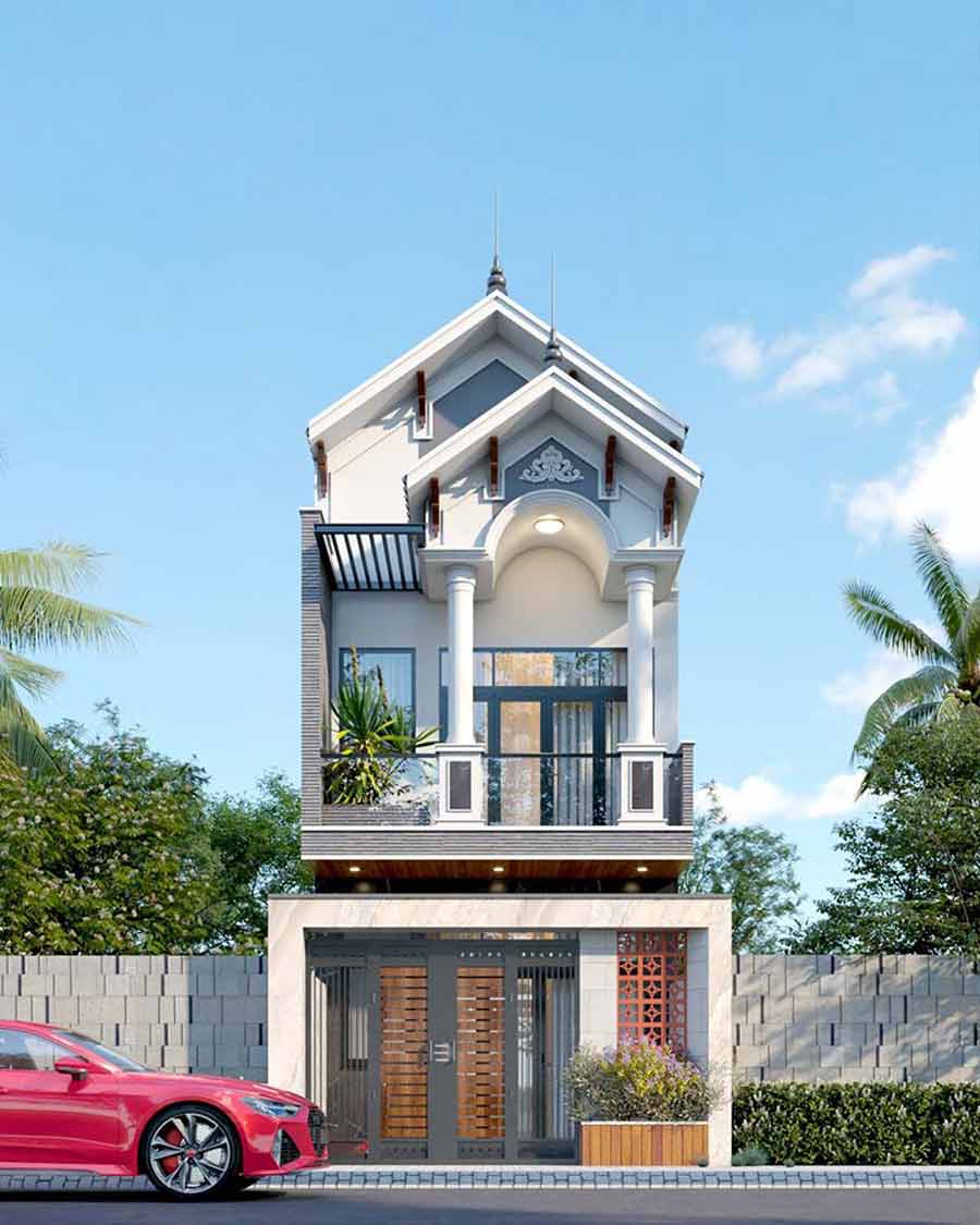 Nhà 2 tầng mái thái 500 triệu có gác lửng