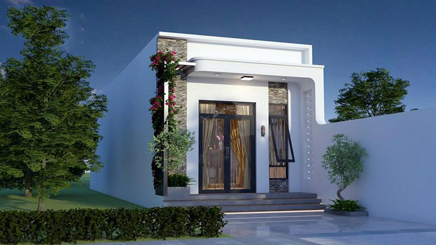 Mẫu nhà ống 1 tầng 5x15m thiết kế tối giản