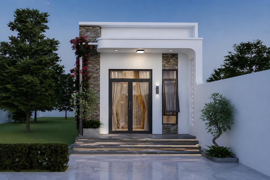 Mẫu nhà ống 1 tầng 5x15m thiết kế tối giản