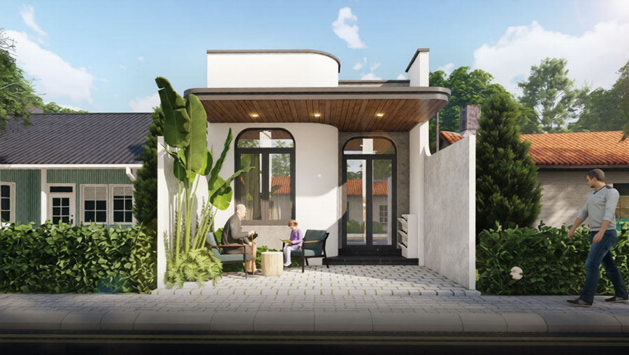 Mẫu mặt tiền nhà phố 5x15m 1 tầng