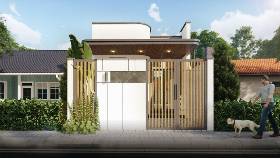 Mẫu mặt tiền nhà phố 5x15m 1 tầng