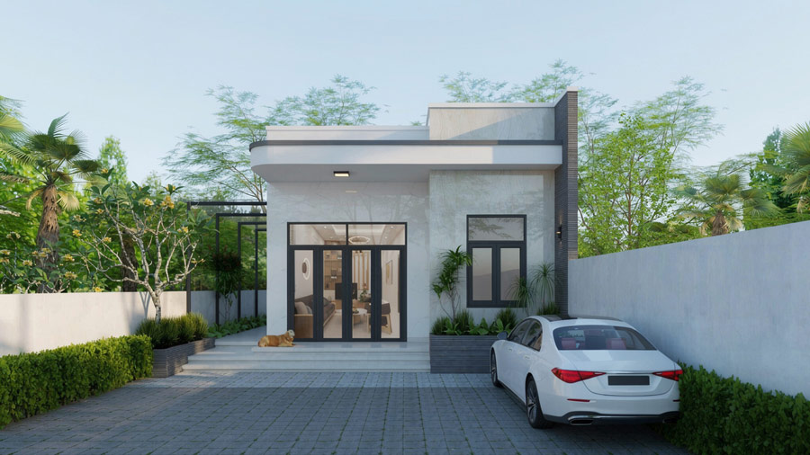 Thiết kế nhà vườn 1 tầng đẹp