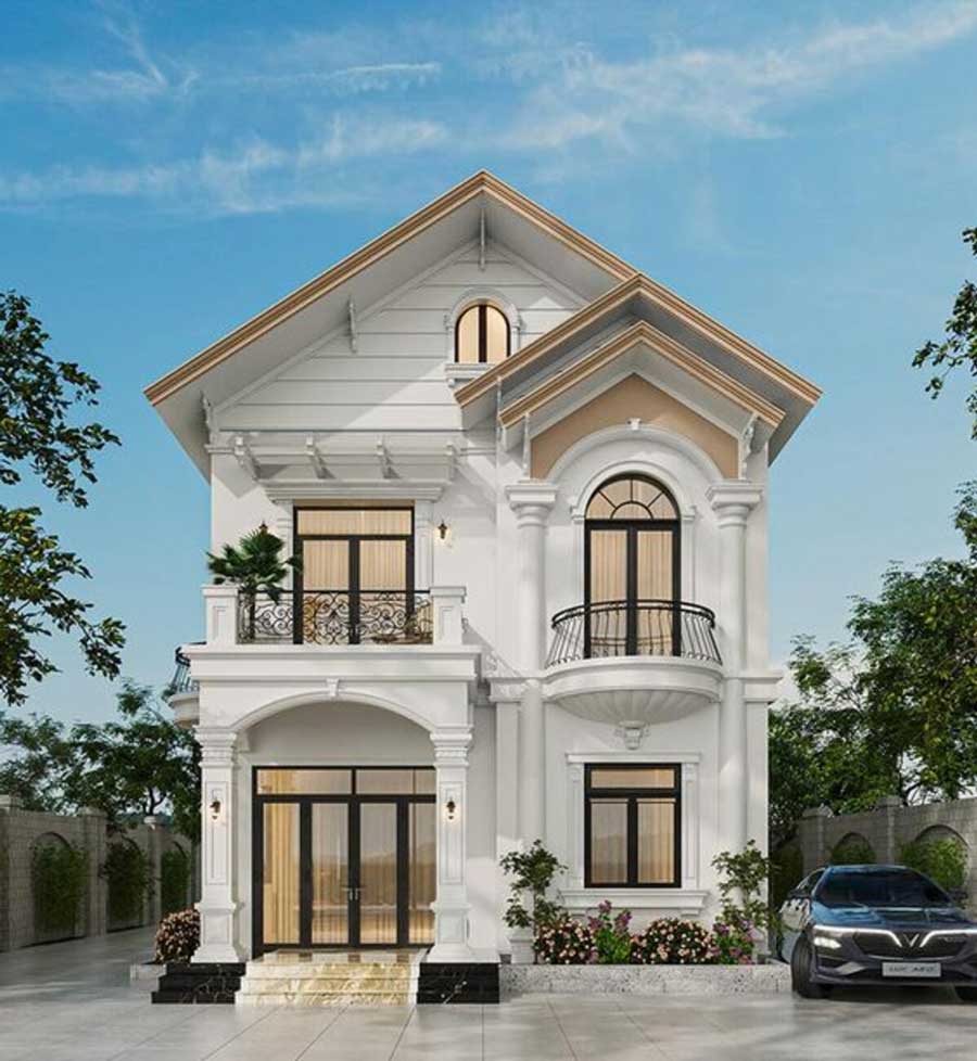 Mẫu nhà vườn 2 tầng đẹp mái thái thanh thoát