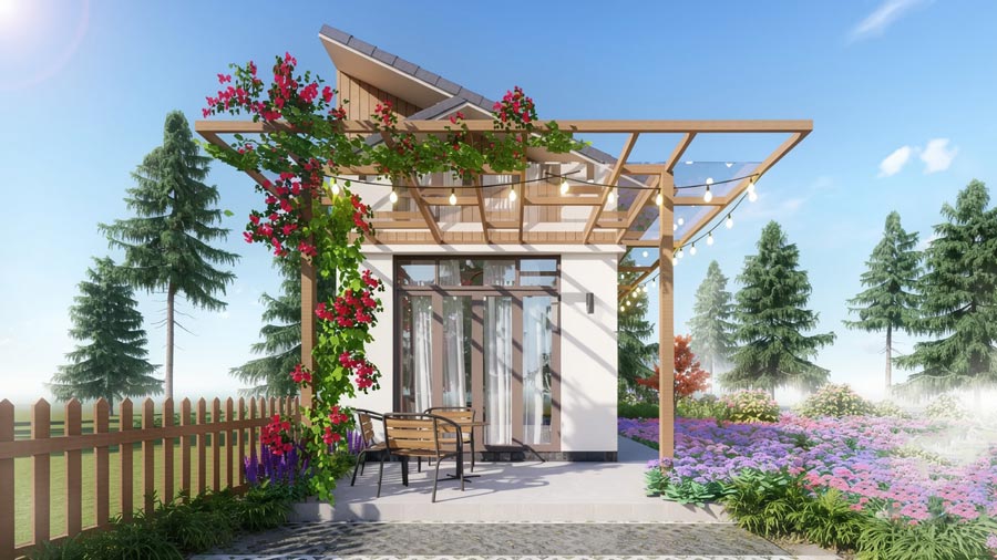 Mẫu thiết kế nhà 1 tầng 35m2. Ảnh 16