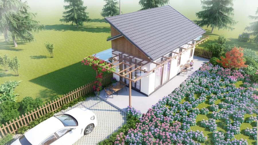Mẫu thiết kế nhà 1 tầng 35m2. Ảnh 17