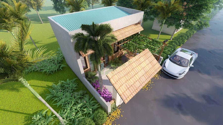 Mẫu thiết kế nhà 1 tầng 35m2. Ảnh 2