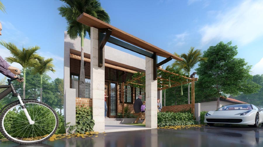 Mẫu thiết kế nhà 1 tầng 35m2. Ảnh 3
