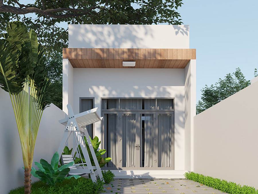 Mẫu thiết kế nhà 1 tầng 40m2 2 phòng ngủ