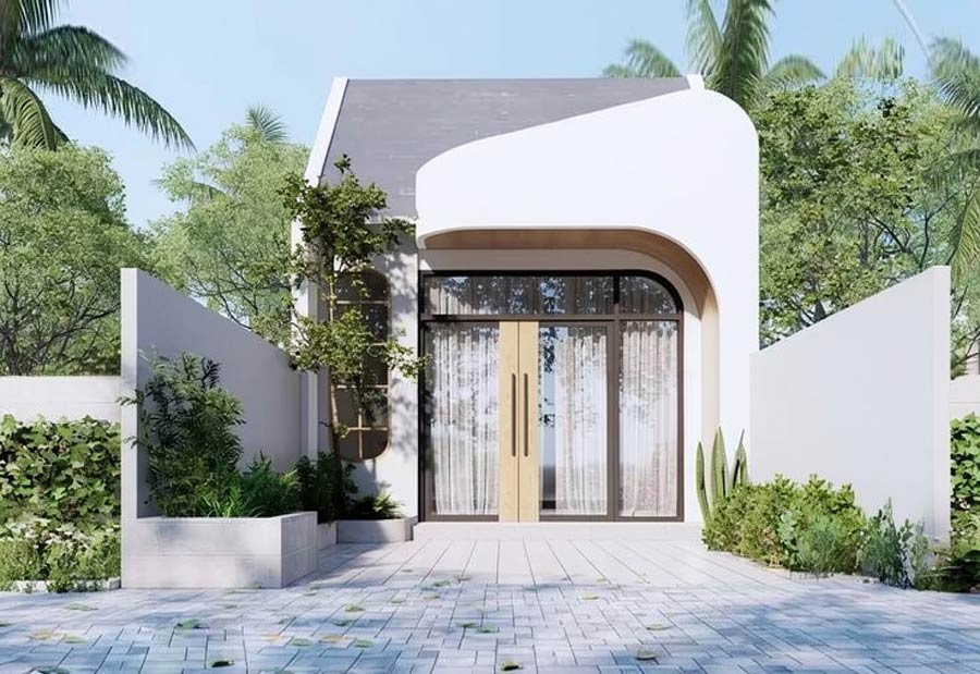 Thiết kế nhà 1 tầng 40m2 mái bằng