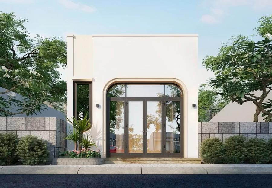 Thiết kế nhà 1 tầng 40m2 mái bằng
