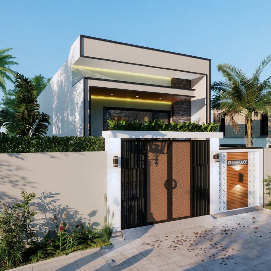 Mẫu nhà 1 tầng 40m2 phong cách hiện đại
