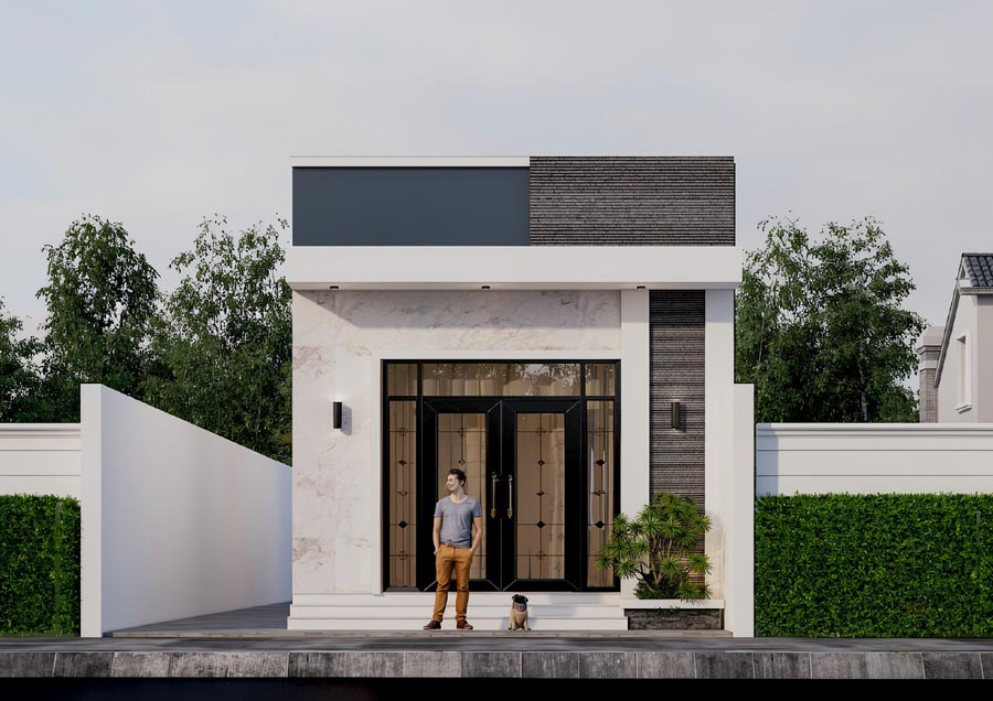 Mẫu nhà 1 tầng 40m2 phong cách hiện đại