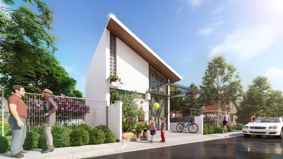 Mẫu nhà 50m2 1 tầng có gác lửng