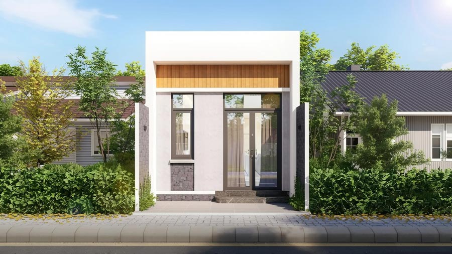 Mẫu thiết kế nhà 1 tầng 50m2 mái bằng
