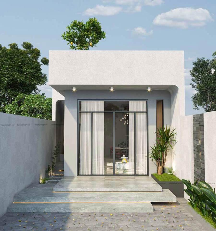 Mẫu thiết kế nhà 1 tầng 5x15m 2 phòng ngủ