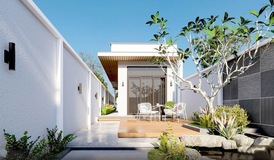 Mẫu nhà 1 tầng 5x15m 3 phòng ngủ