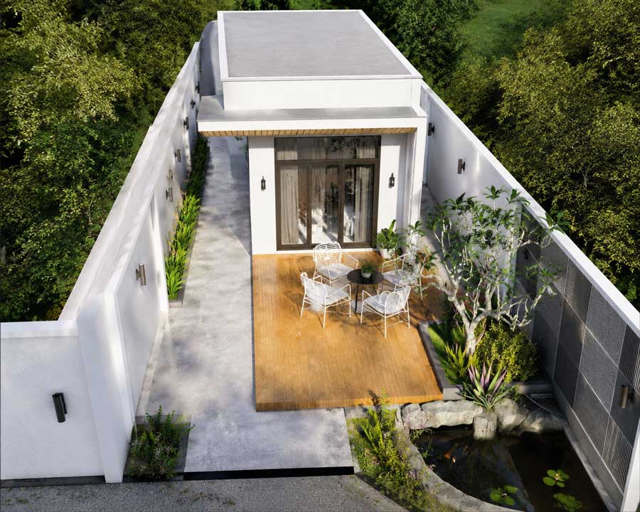 Mẫu nhà 1 tầng 5x15m 3 phòng ngủ
