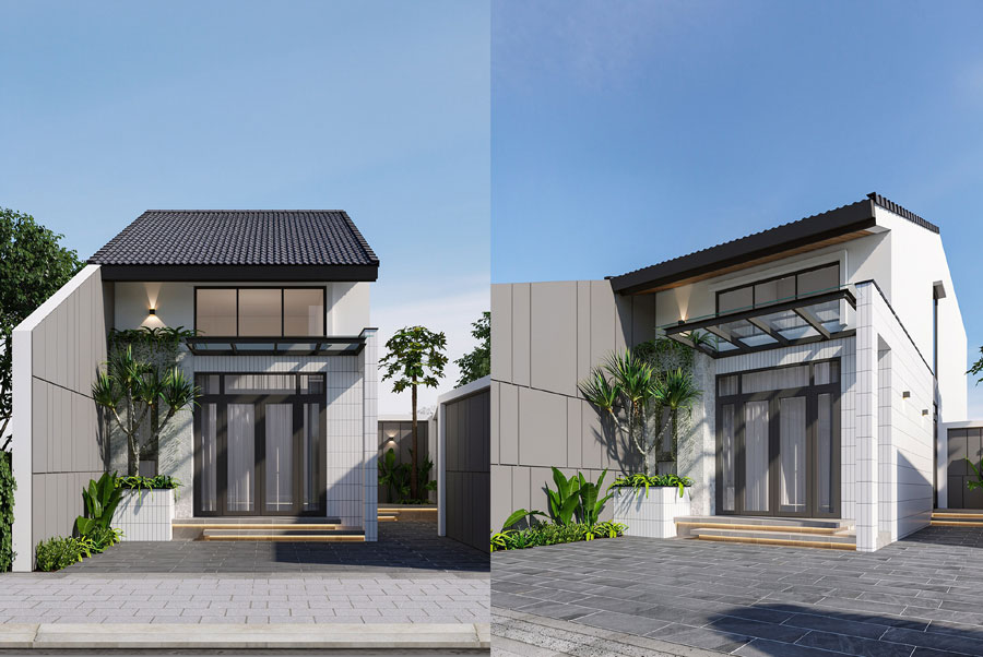 Mẫu thiết kế nhà 1 tầng 5x15m có gác lửng