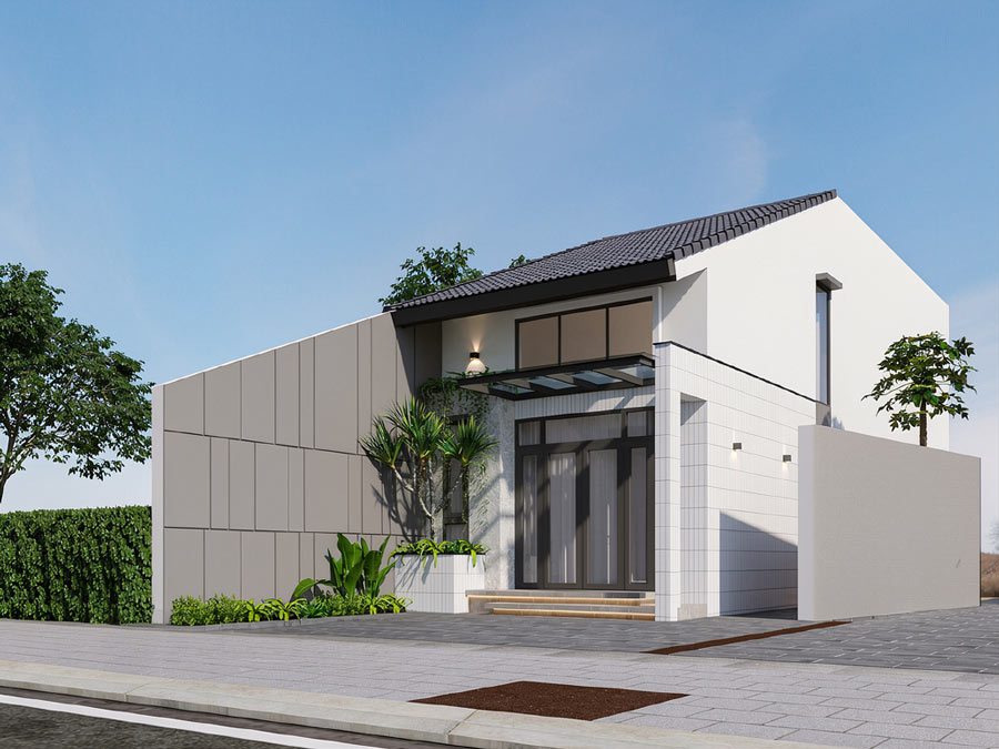 Mẫu thiết kế nhà 1 tầng 5x15m có gác lửng