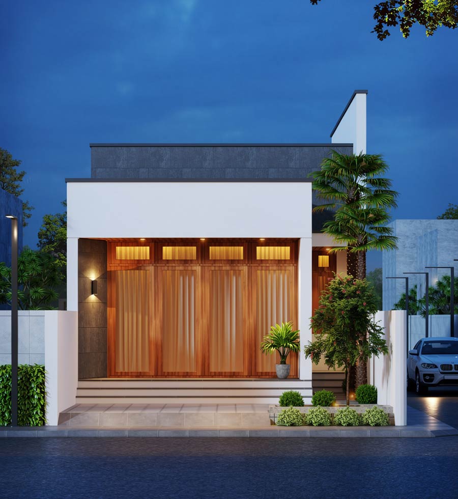 Mẫu thiết kế nhà 1 tầng 5x15m hiện đại