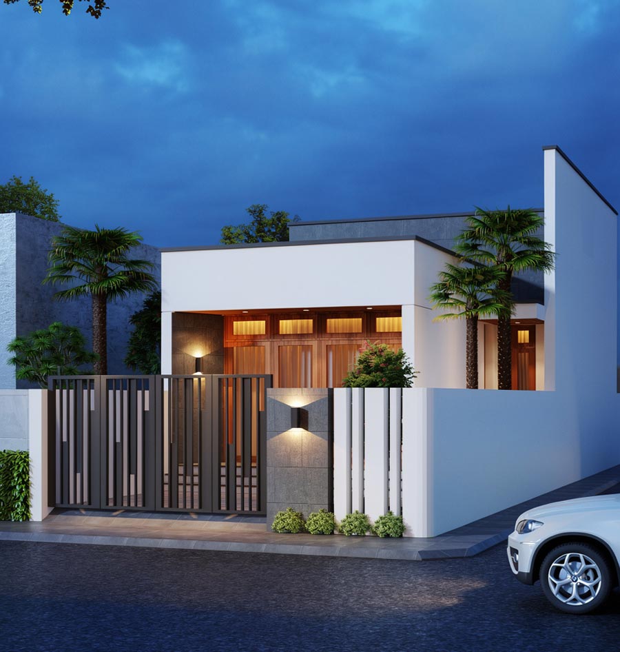 Mẫu thiết kế nhà 1 tầng 5x15m hiện đại
