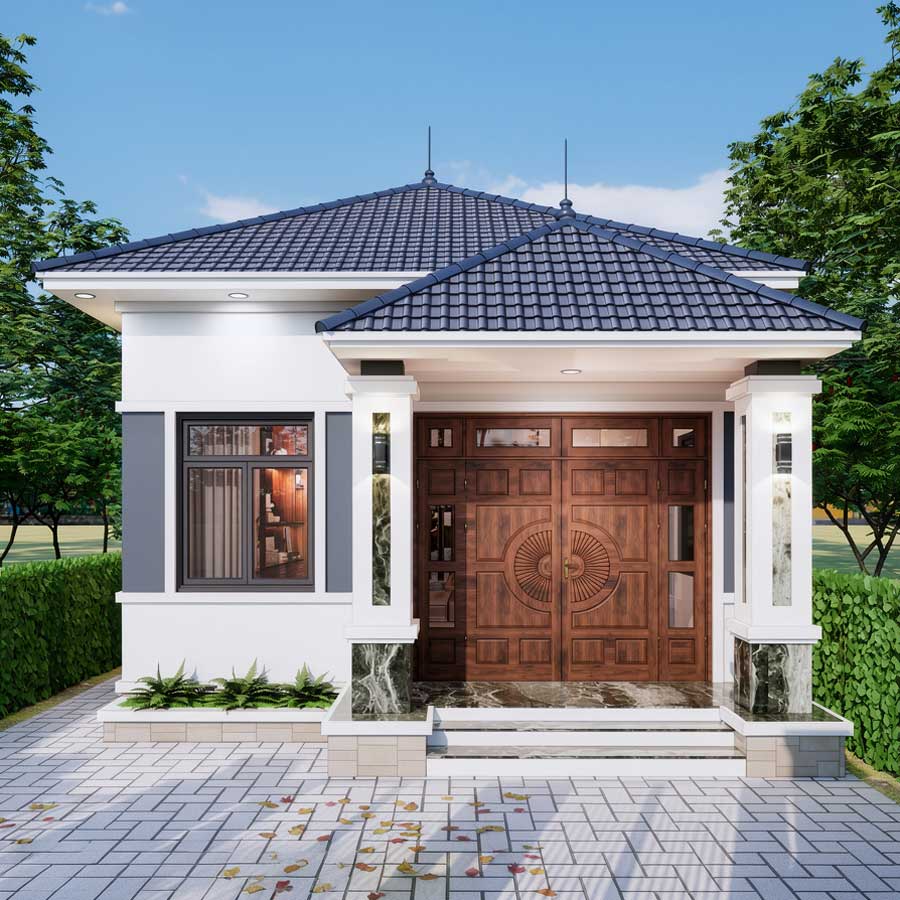 Mẫu nhà 5x15m 1 tầng mái Nhật