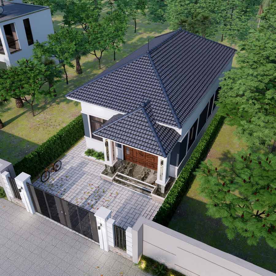 Mẫu nhà 5x15m 1 tầng mái Nhật