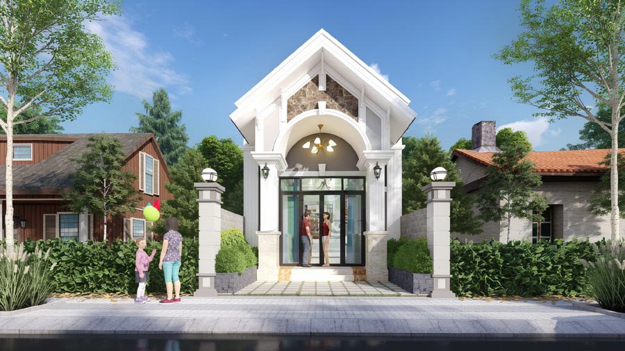 Thiết kế nhà 1 tầng 5x15m mái Thái