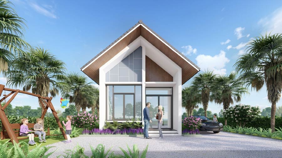 Thiết kế nhà 1 tầng 5x15m mái Thái