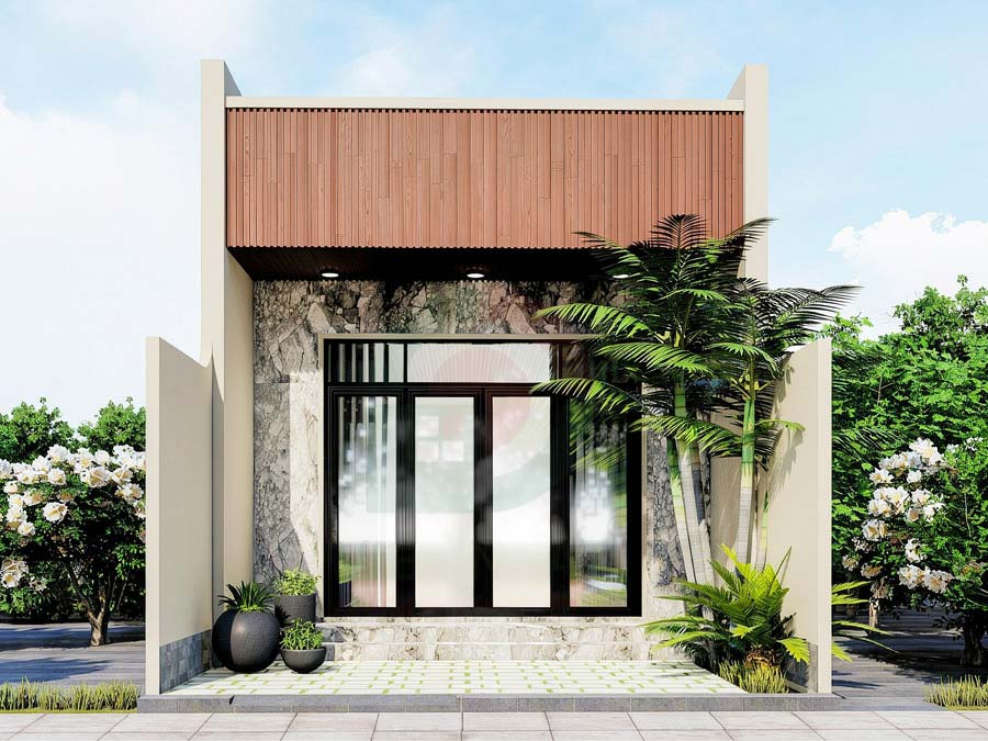 Mẫu thiết kế nhà 1 tầng 5x18m hiện đại