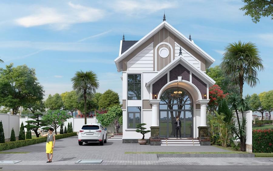 Mẫu nhà 1 tầng 100m2 có gác lửng