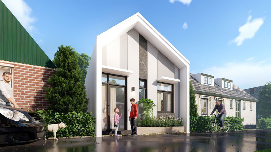 Mẫu nhà 30m2 1 tầng phong cách tối giản