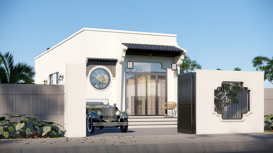 Thiết kế nhà 1 tầng 90m2 hiện đại