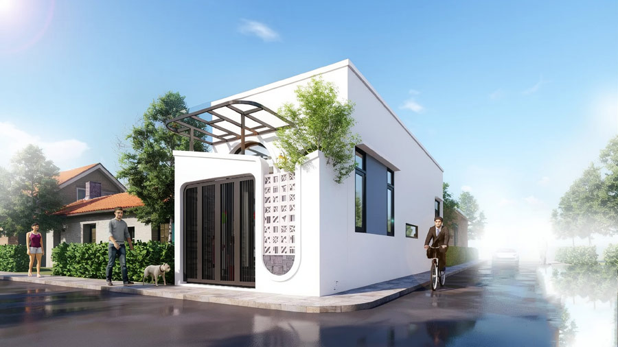 Thiết kế nhà ống 40m2 1 tầng
