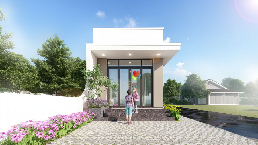 Thiết kế nhà ống 40m2 1 tầng
