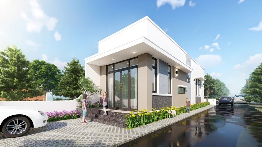 Thiết kế nhà ống 40m2 1 tầng