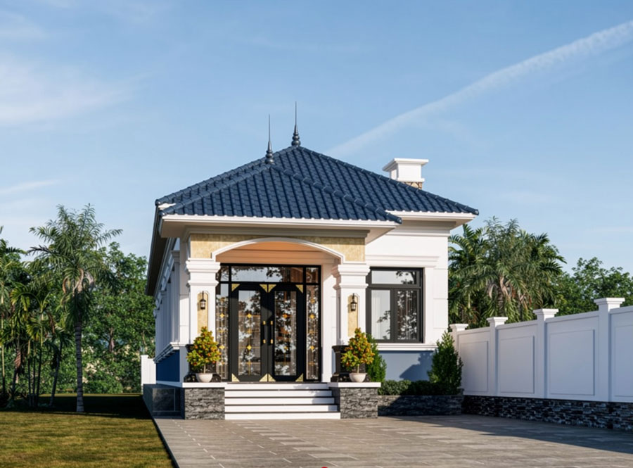 Thiết kế nhà ống 1 tầng 100m2