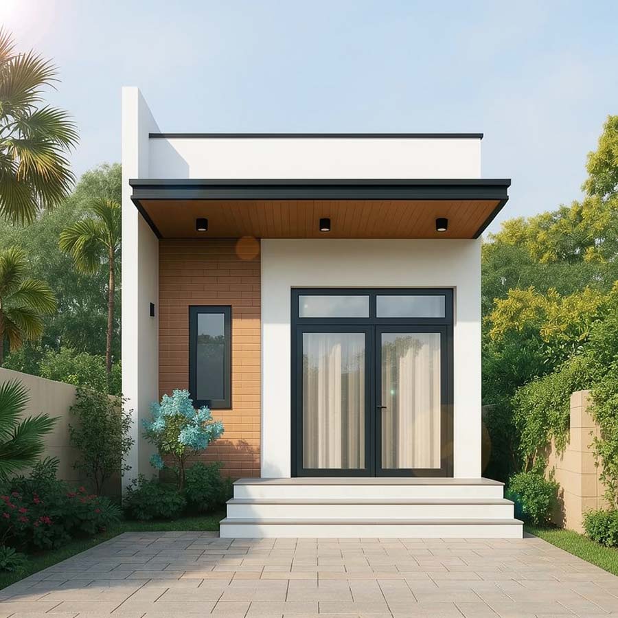 Mẫu nhà ống 1 tầng 60m2 hiện đại