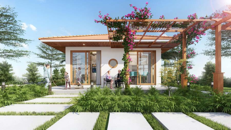 Mẫu nhà vuông 1 tầng 40m2