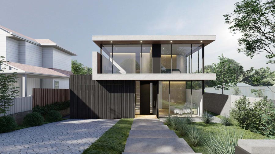 Mẫu nhà khung thép 2 tầng 100m2