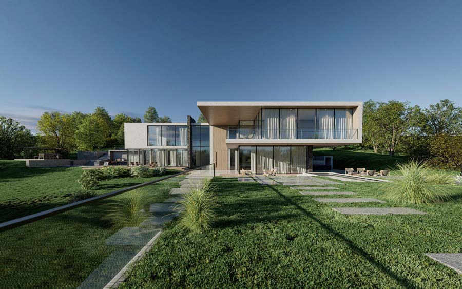 Mẫu nhà khung thép 2 tầng 100m2