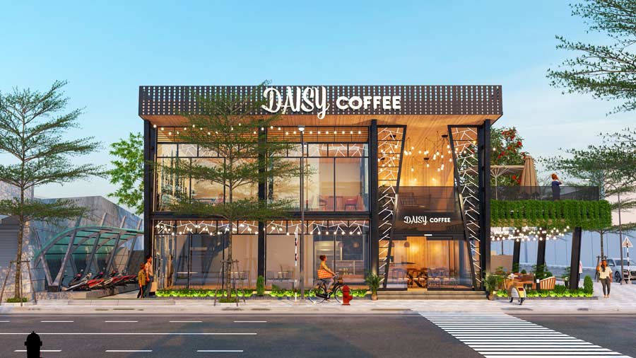 Nhà khung thép 2 tầng sử dụng kinh doanh