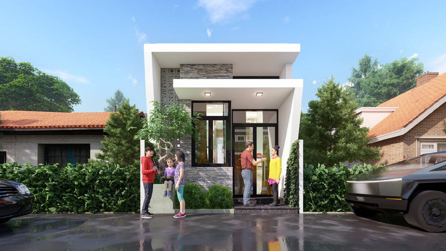Mặt tiền nhà phố 4m 1 tầng