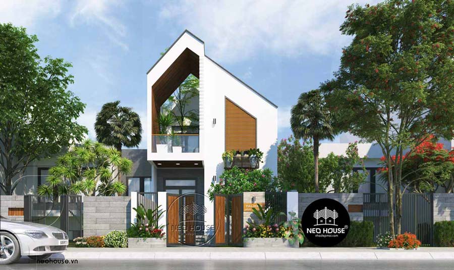 Mẫu nhà mặt tiền 6m 2 tầng 4 phòng ngủ