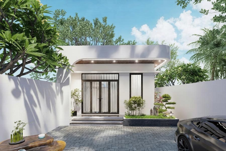 Mẫu nhà ngang 7m 1 tầng