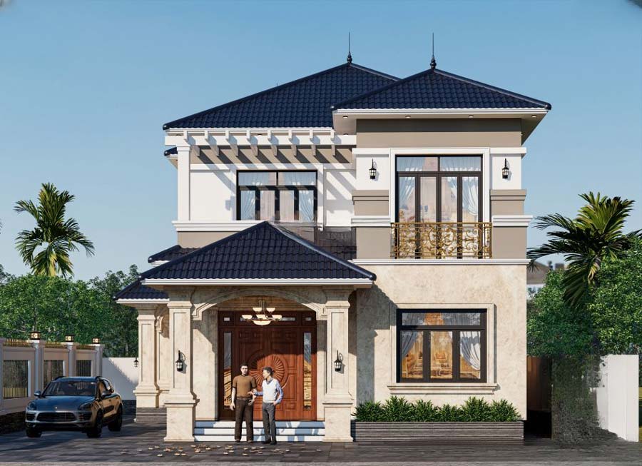 Thiết kế nhà phố mặt tiền 7m 2 tầng