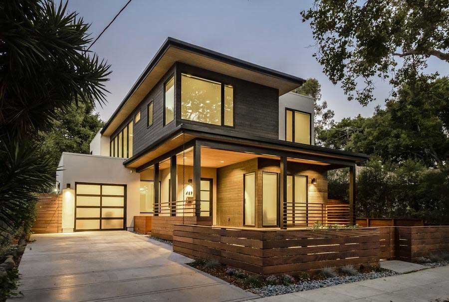 Mẫu nhà tiền chế 2 tầng giả gỗ 