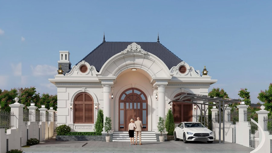Mẫu thiết kế nhà 1 tầng châu Âu